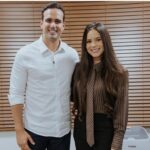 Marina Lacerda ao lado de Lucas Ribeiro durante anúncio de apoio político na Paraíba