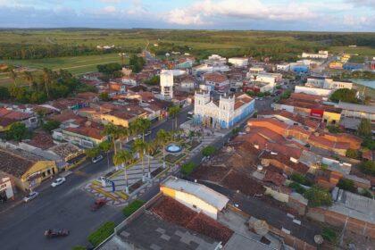 Visão aérea do centro de Goianinha, no Rio Grande do Norte