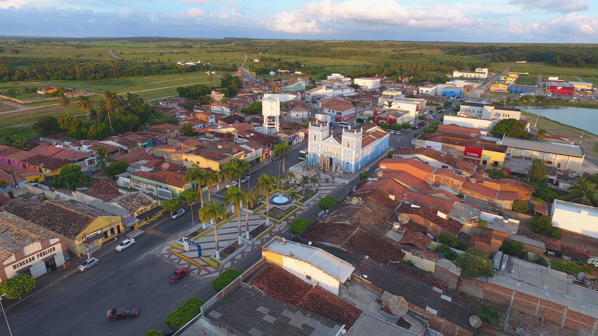 Visão aérea do centro de Goianinha, no Rio Grande do Norte