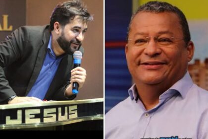 Nilvan Ferreira durante entrevista; comunicador anunciou medidas judiciais após ameaças recebidas nas redes sociais.