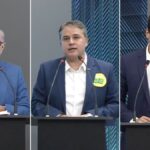 Candidatos ao Governo da Paraíba durante debate promovido pela Rede Ita em Campina Grande.