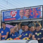 George Morais ao lado de Cícero Lucena durante carreata em Serra Branca