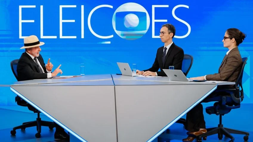 Lula durante sabatina da TV Globo nesta quinta-feira (27)