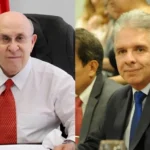 Ney Suassuna e Nabor Wanderley durante encontro político após anúncio de apoio à pré-candidatura ao Senado.