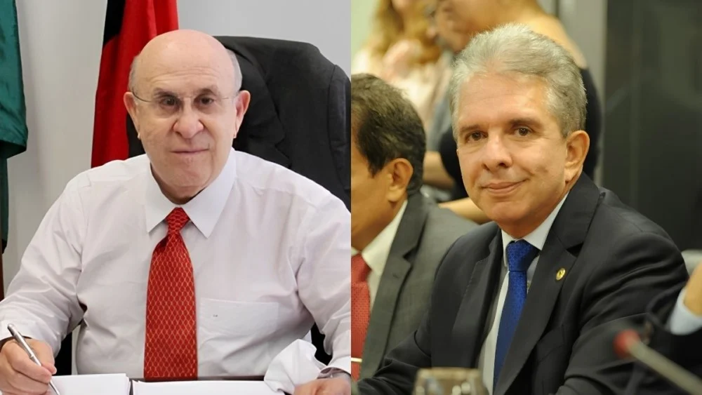 Ney Suassuna e Nabor Wanderley durante encontro político após anúncio de apoio à pré-candidatura ao Senado.