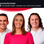 Veneziano Vital do Rêgo e Jhony Bezerra durante ato de campanha em Campina Grande