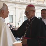 Dom Manoel Delson ao lado do Papa Leão XIV durante audiência no Vaticano