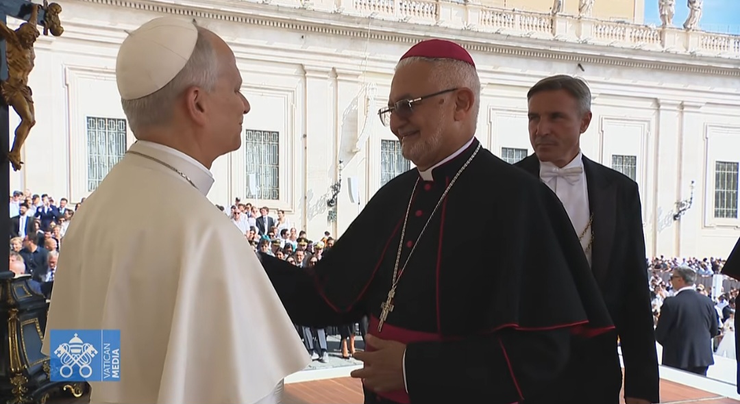 Dom Manoel Delson ao lado do Papa Leão XIV durante audiência no Vaticano