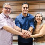 Sílvia Cunha Lima e Lucas Ribeiro durante encontro político em João Pessoa