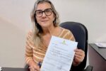 Sílvia Cunha Lima, prefeita de Areia, durante atividade pública